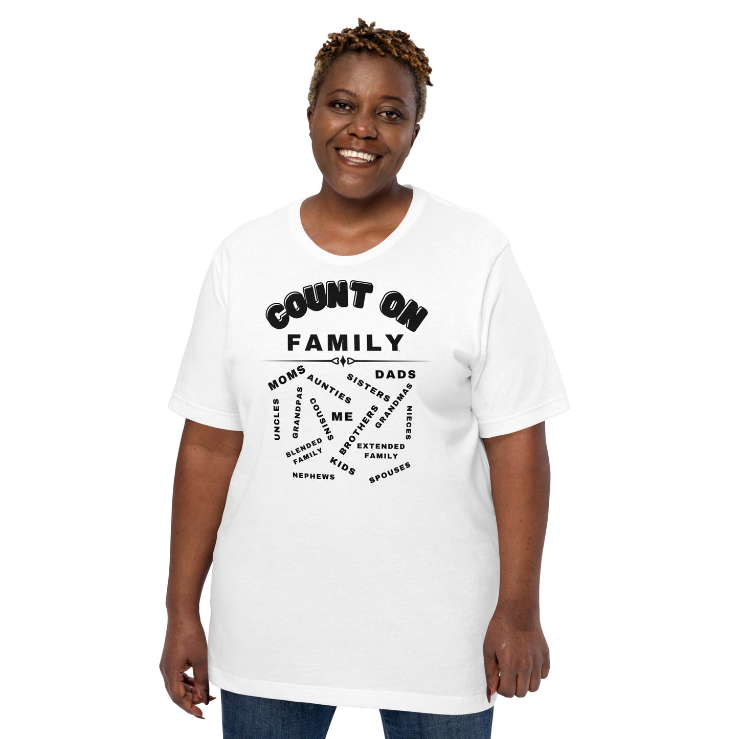 Count On Family Relative White Unisex T-shirt