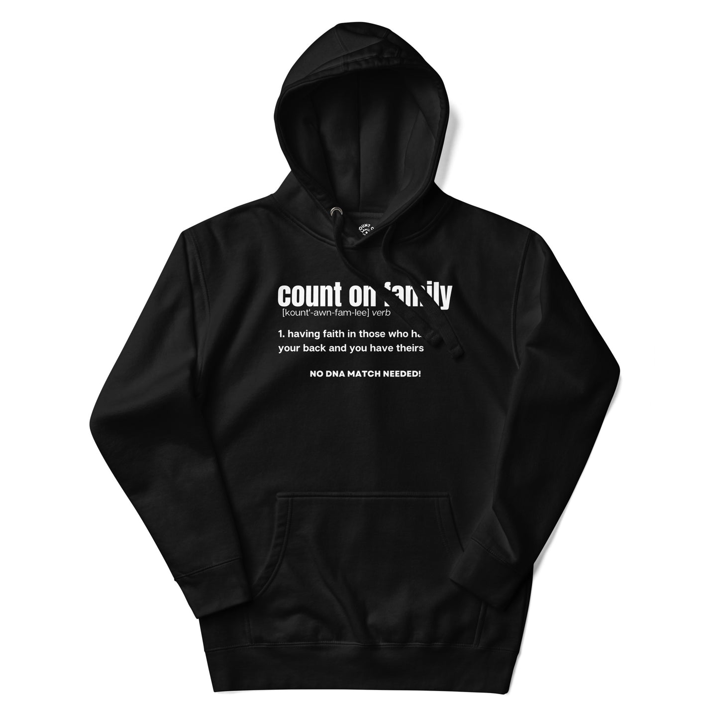 Count On Family Definition Black Unisex Hoodie