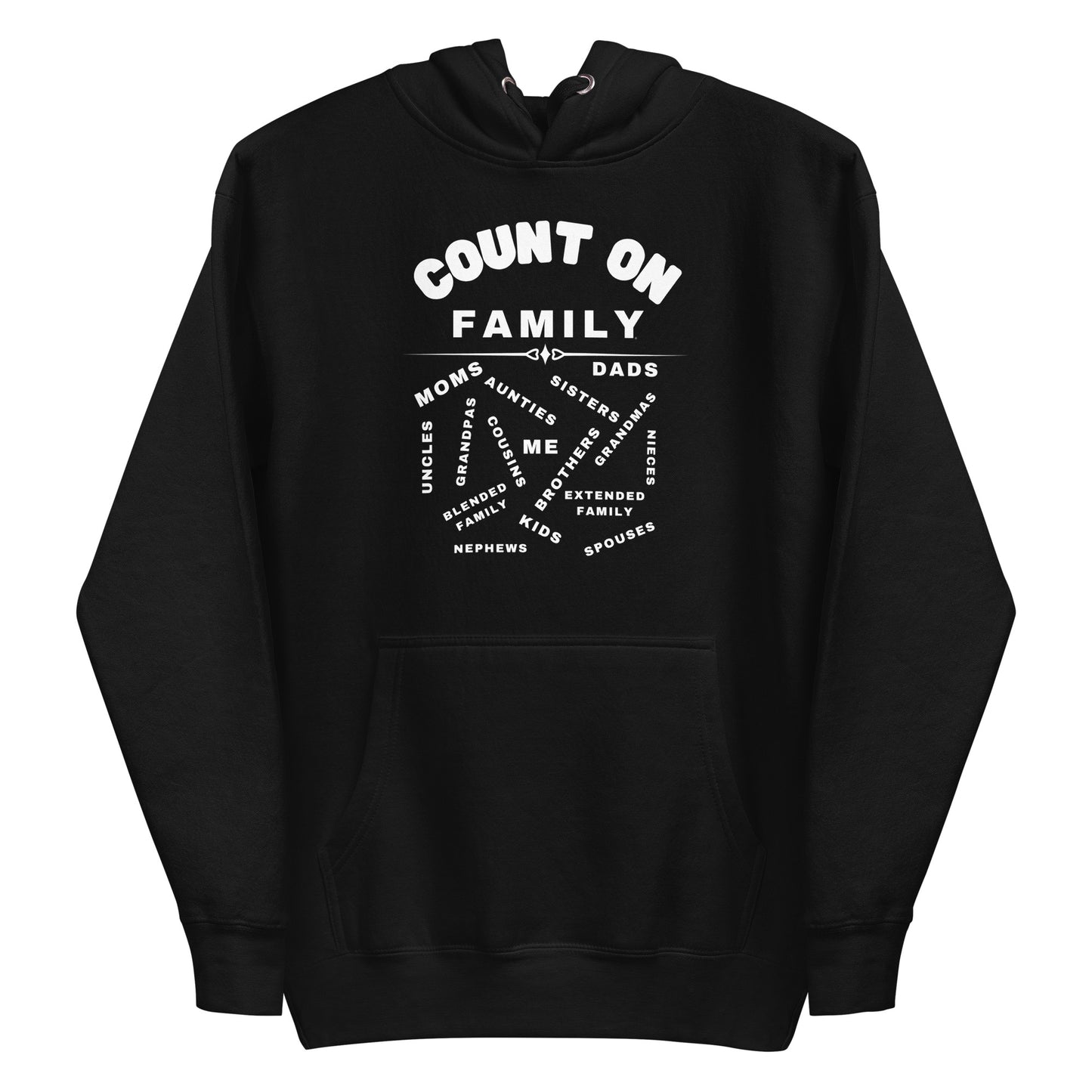 Count On Family Relative Black Unisex Hoodie