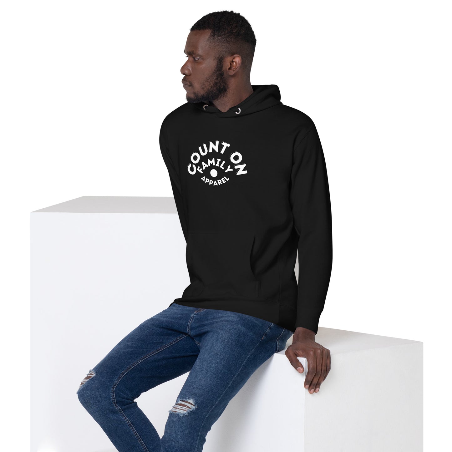 Count On Family Logo Black Unisex Hoodie