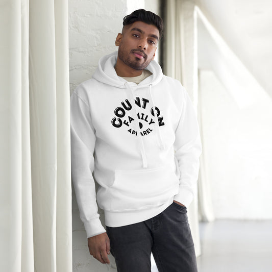 Count On Family Logo White Unisex Hoodie
