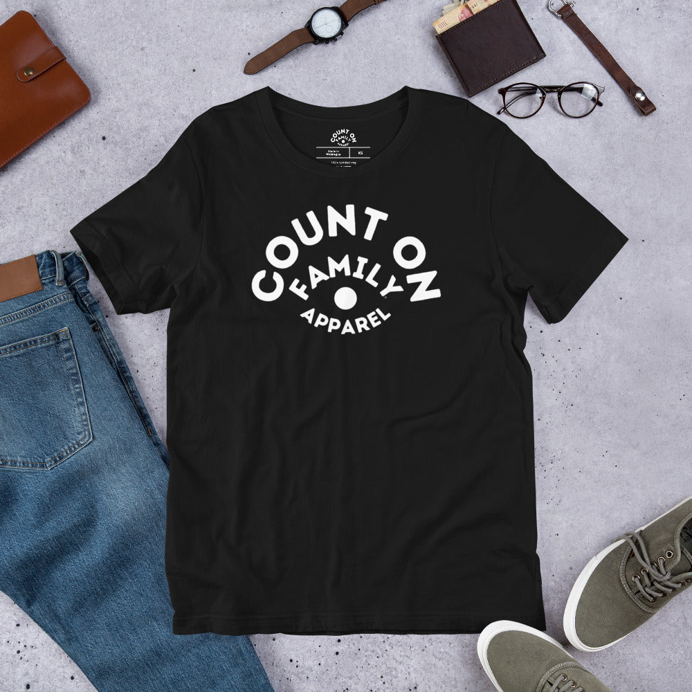 Count On Family Logo Black Unisex T-shirt