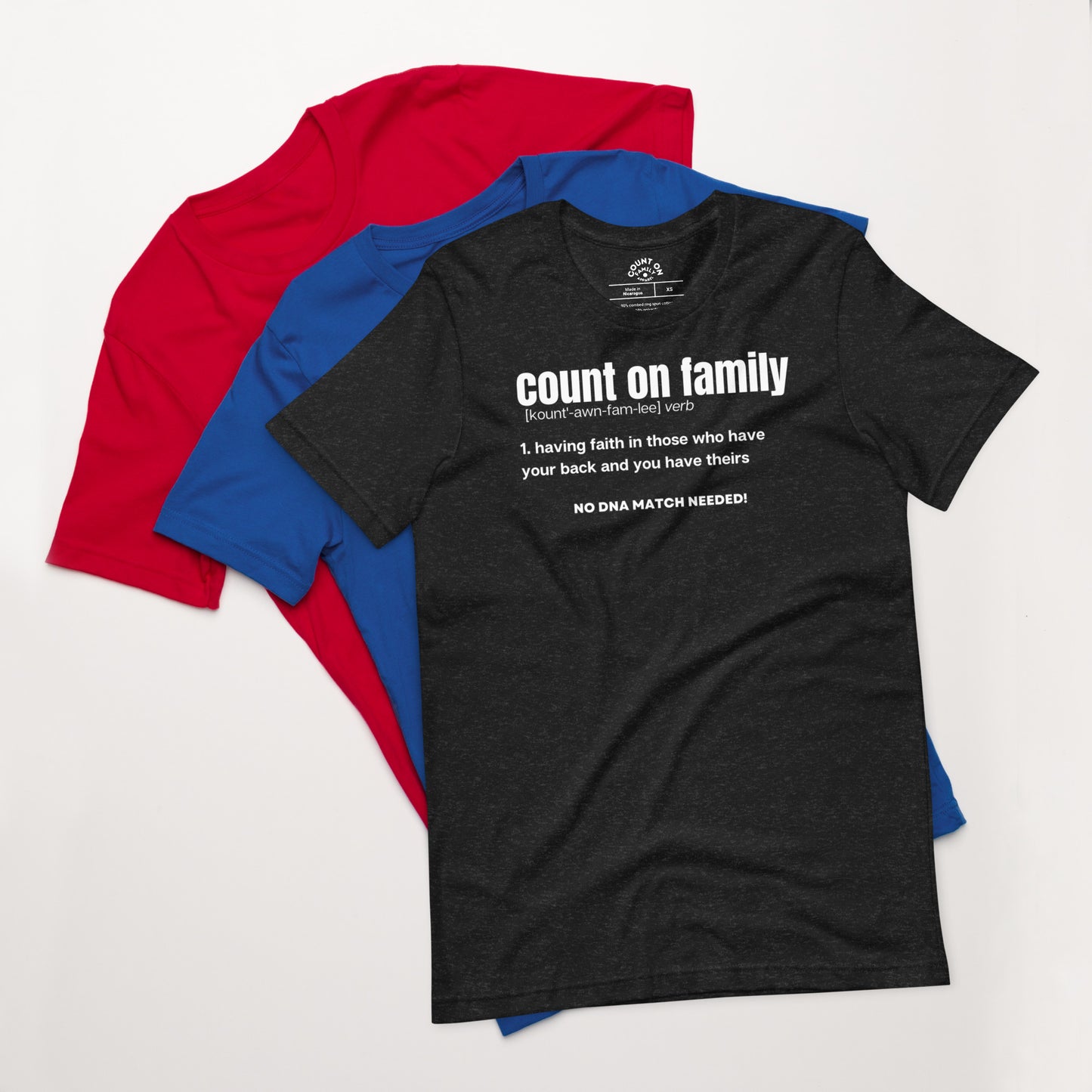Count On Family Definition Black Unisex T-shirt