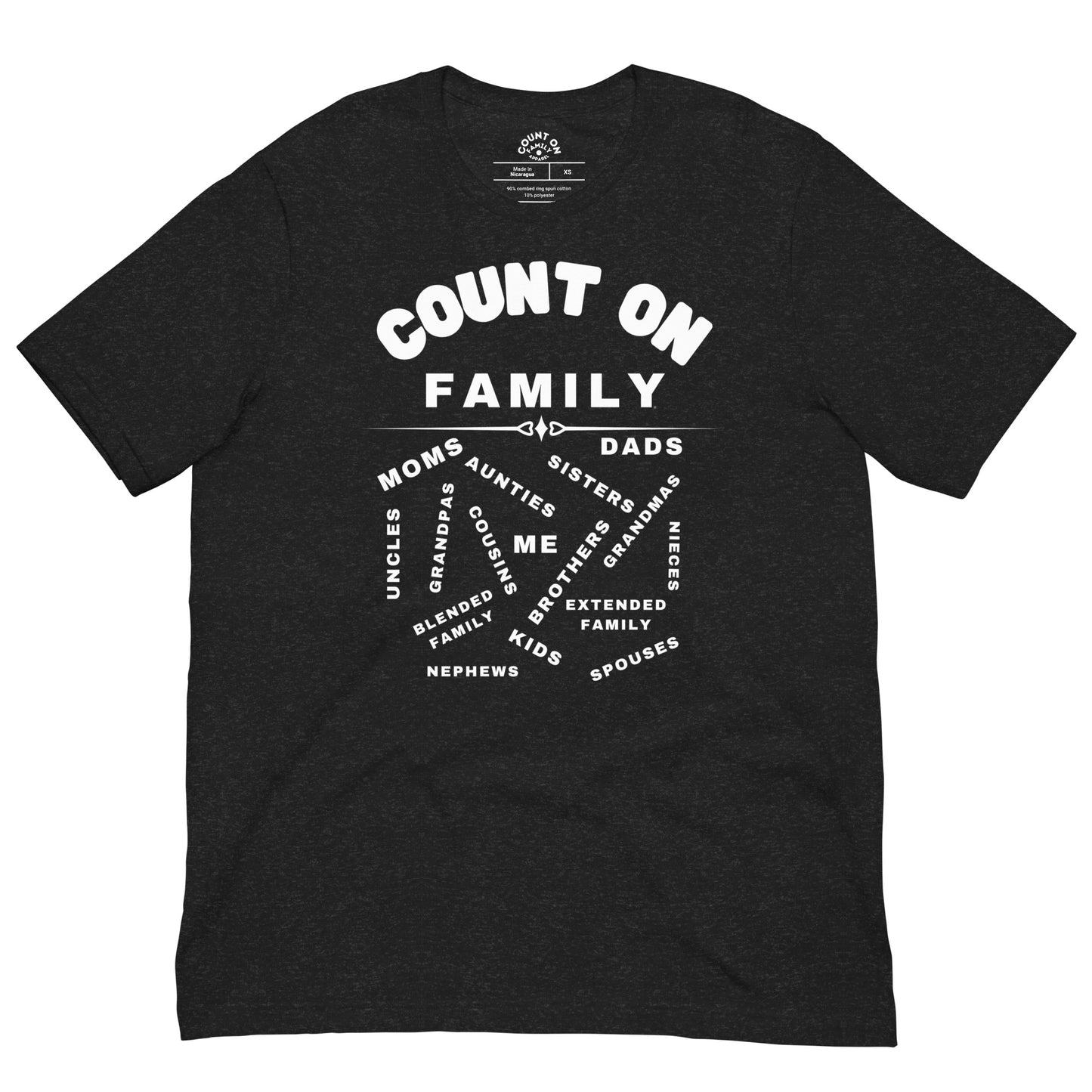 Count On Family Relative Black Unisex T-Shirt