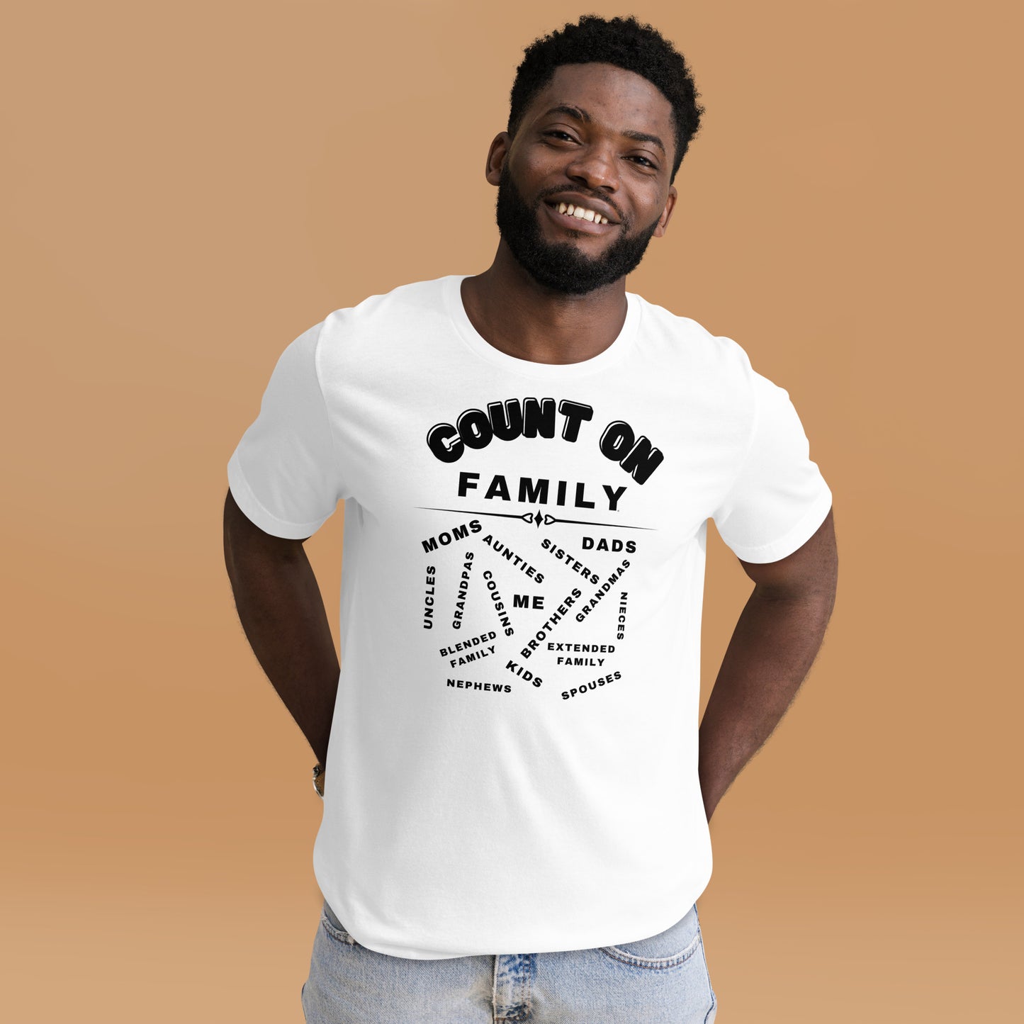 Count On Family Relative White Unisex T-shirt