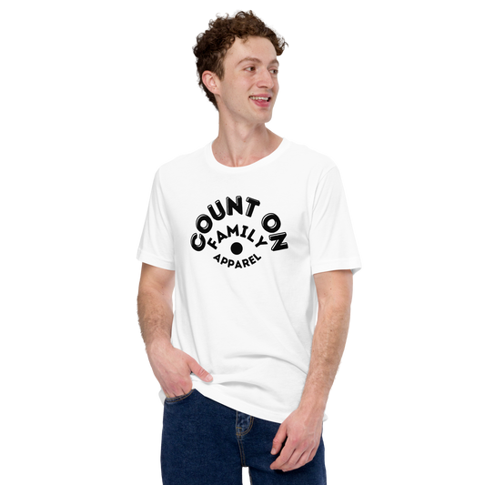 Count On Family Logo White Unisex T-shirt
