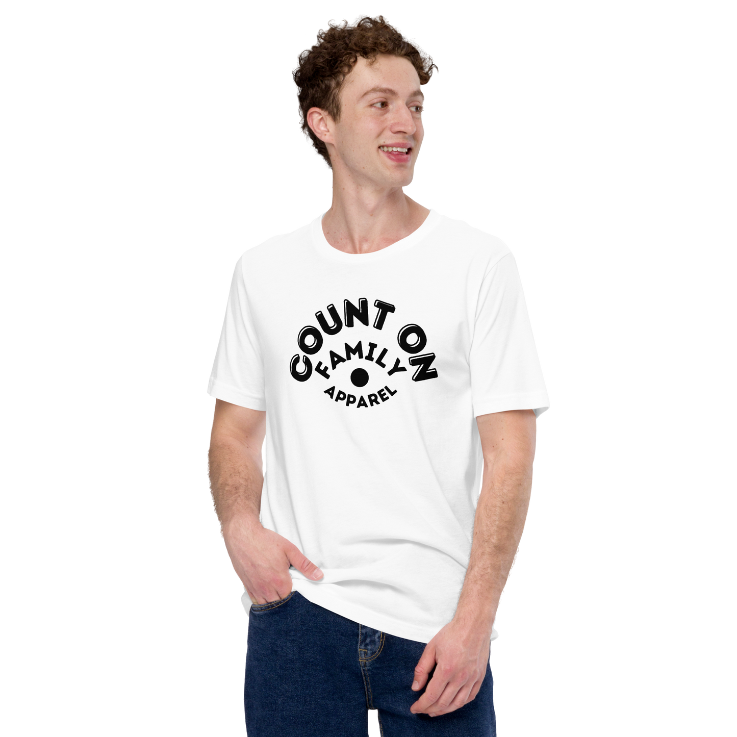 Count On Family Logo White Unisex T-shirt