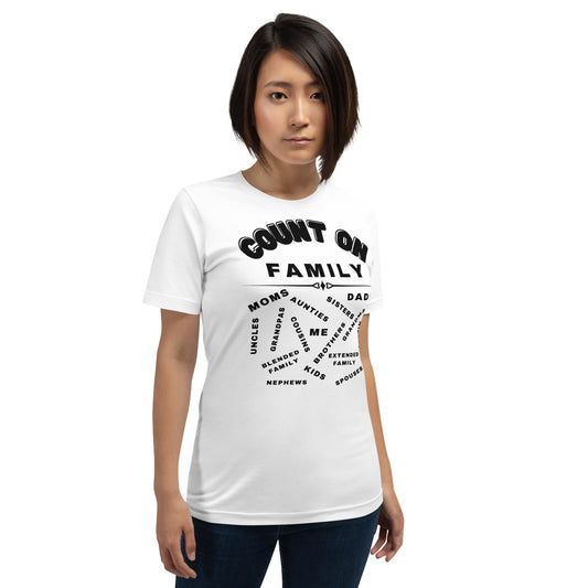 Count On Family Relative White Unisex T-shirt